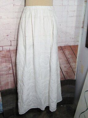 NWT LUCKY BRAND COTTON EYELET MAXI SKIRT LINED  SIZE 16/18